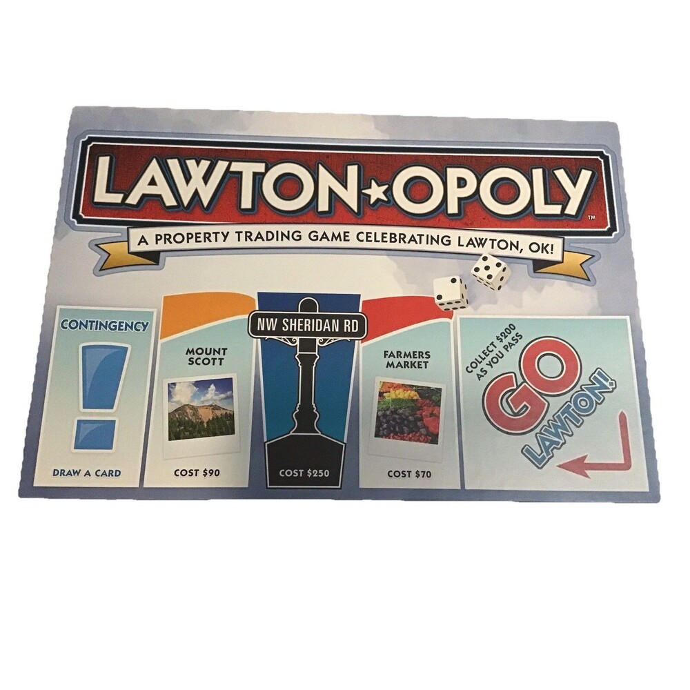 Lawton -Opoly A Property Trading Board Game Lawton Ok 2-6 Players Oklahoma Ok